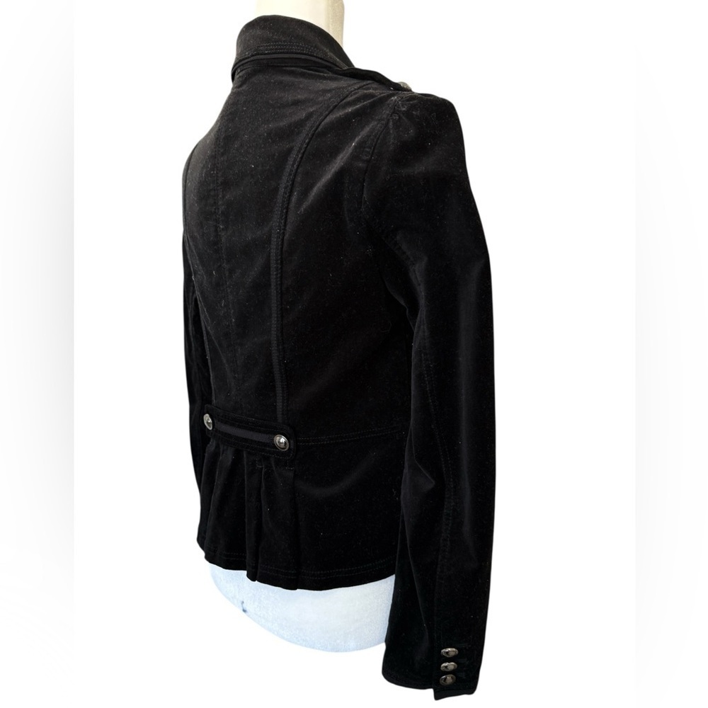 White House Black Market Black Velvet Blazer Jacket W’s 6 Fitted Button Front - Picture 2 of 10